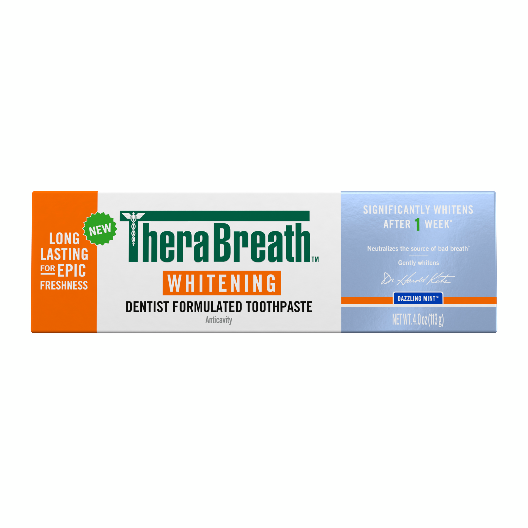 TheraBreath Whitening Toothpaste, Peroxide-Free & Anticavity, Dazzling Mint fPME