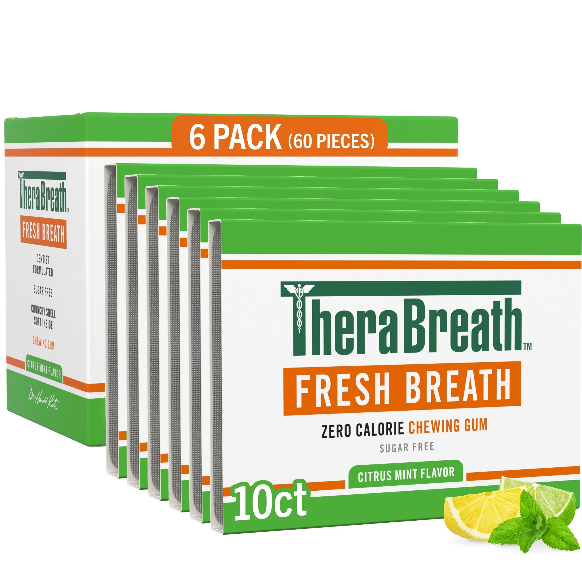 Fresh Breath Chewing Gum, Citrus Mint Flavor tcT7