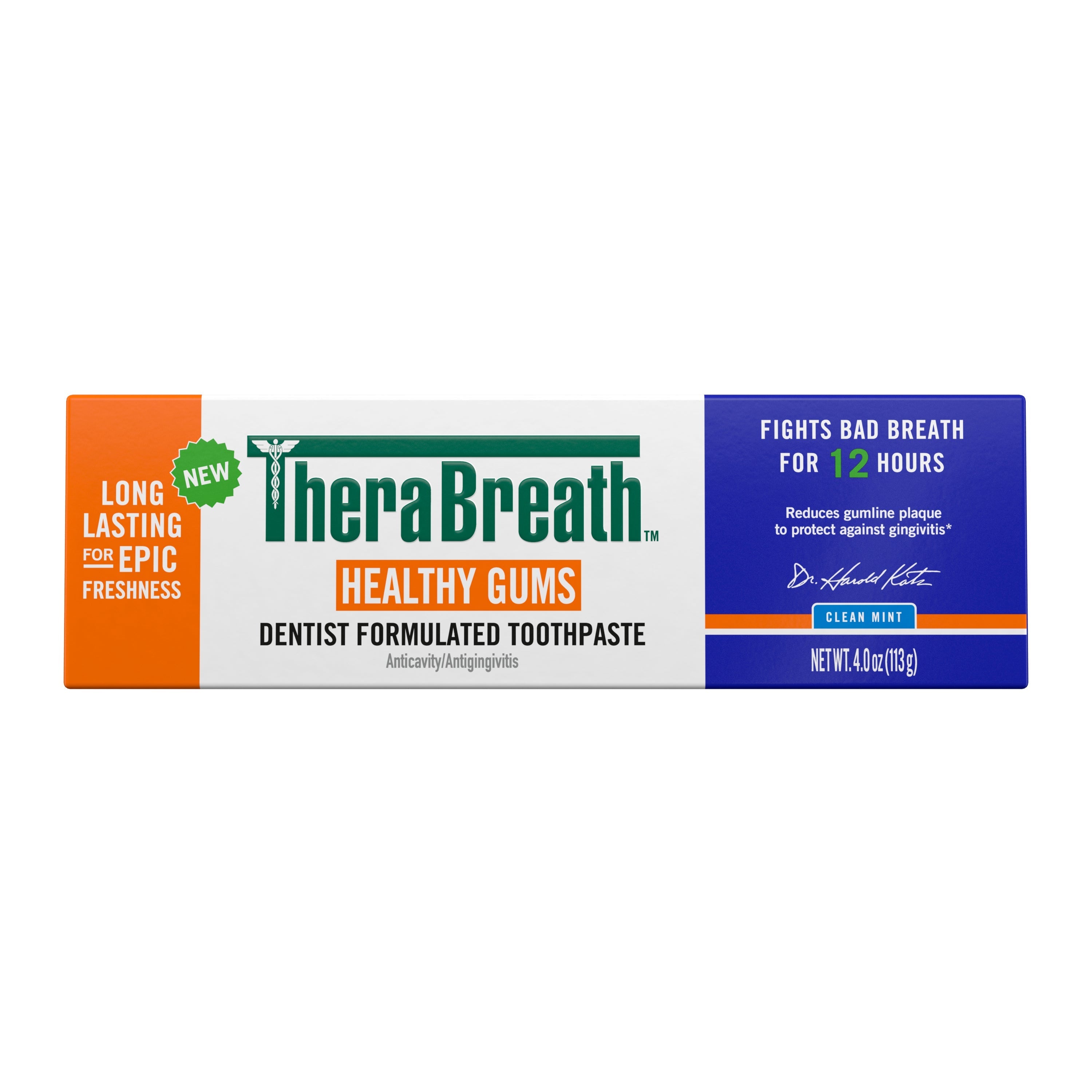 TheraBreath Healthy Gums Toothpaste, Helps Fight Gingivitis, Clean Mint uqKp